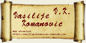Vasilije Komanović vizit kartica